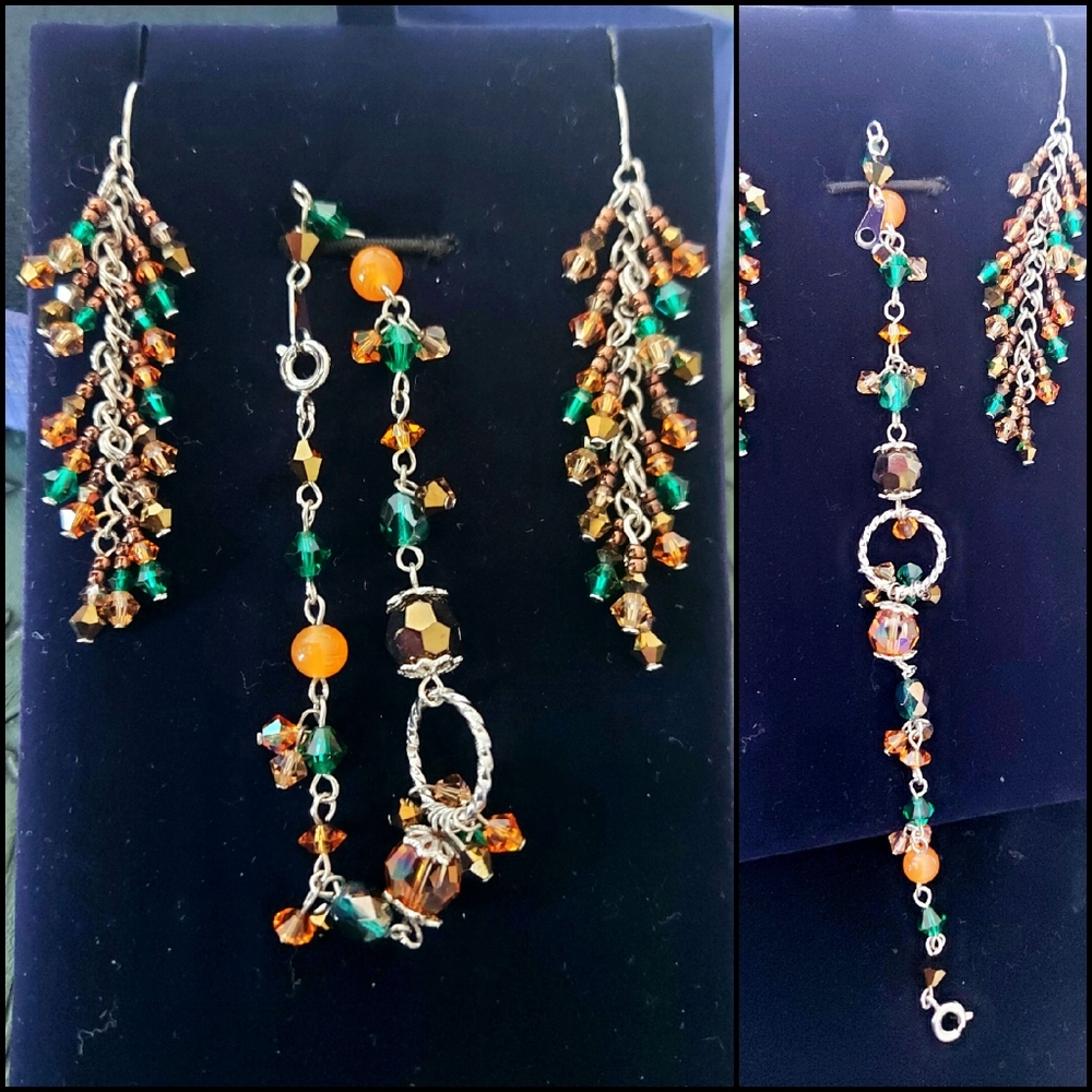 🔥 Final sale🎈 _Set Crystal Bracelet & earrings_ Vintage